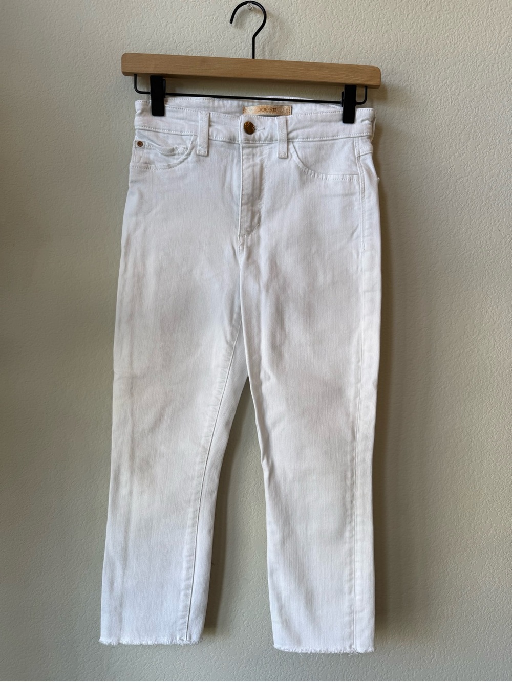 Women's White Ankle Straight Jeans